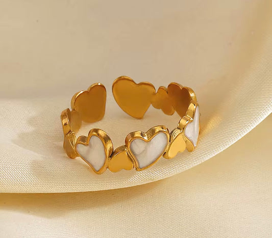 Double Heart Adjustable Ring